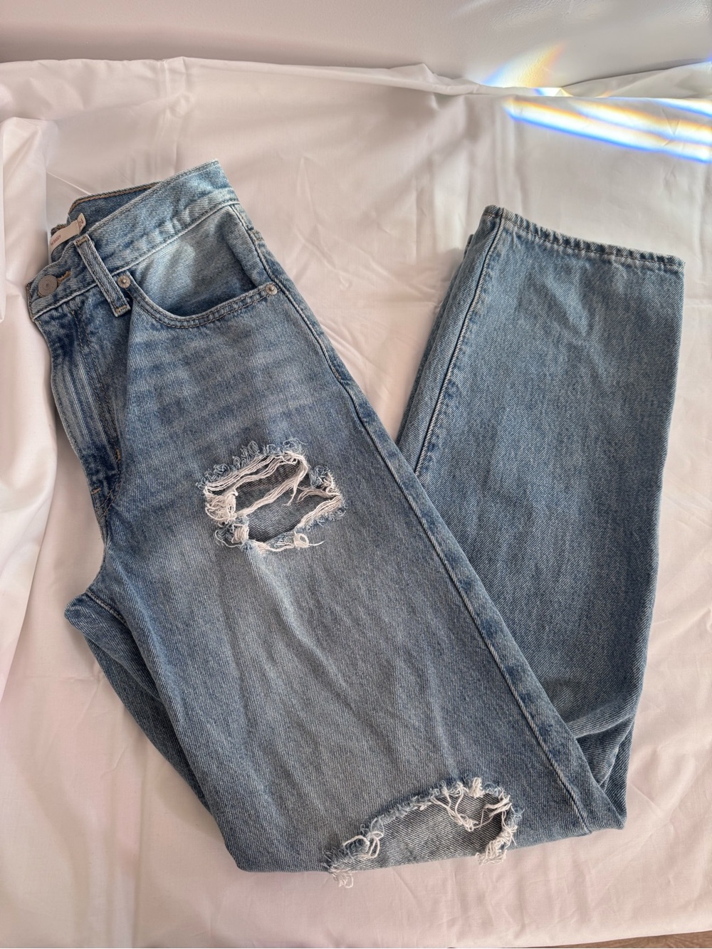 Levi’s Women’s Distressed Blue Denim Jeans